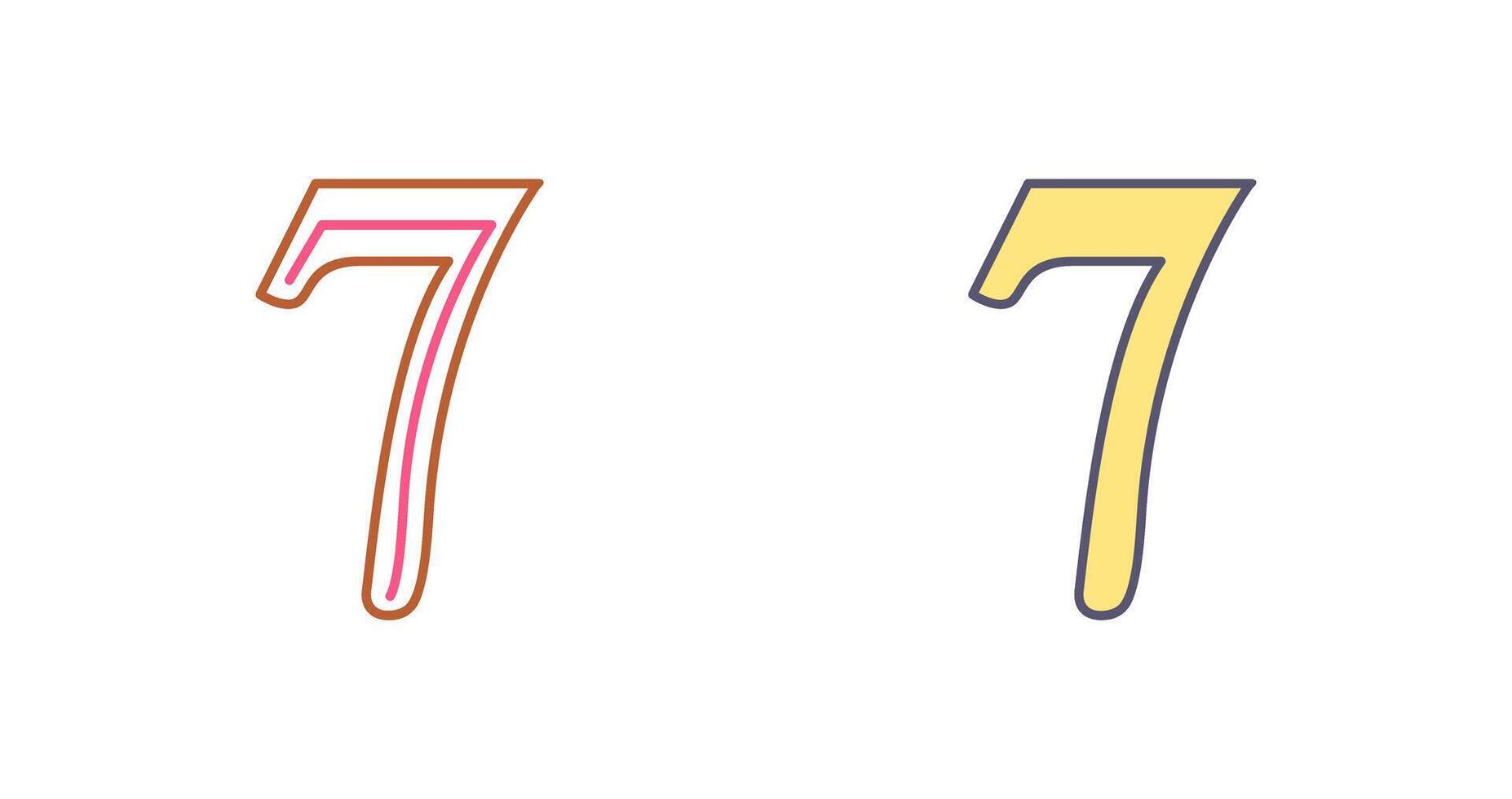 Number Seven Icon Design vector