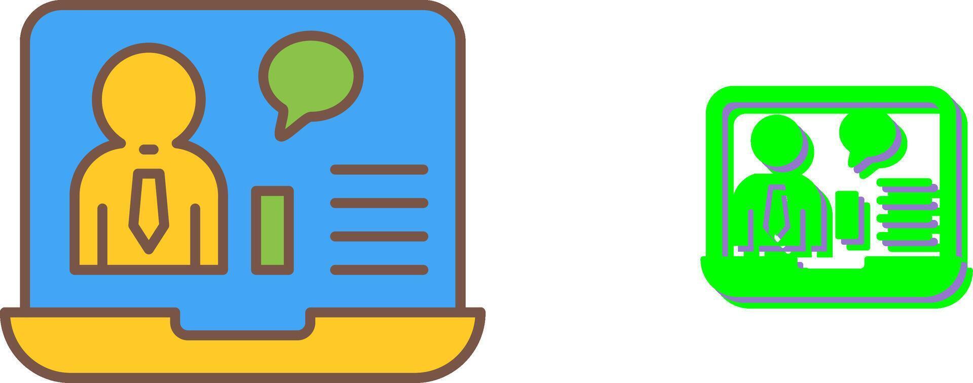 Online Job Interview Icon Design vector