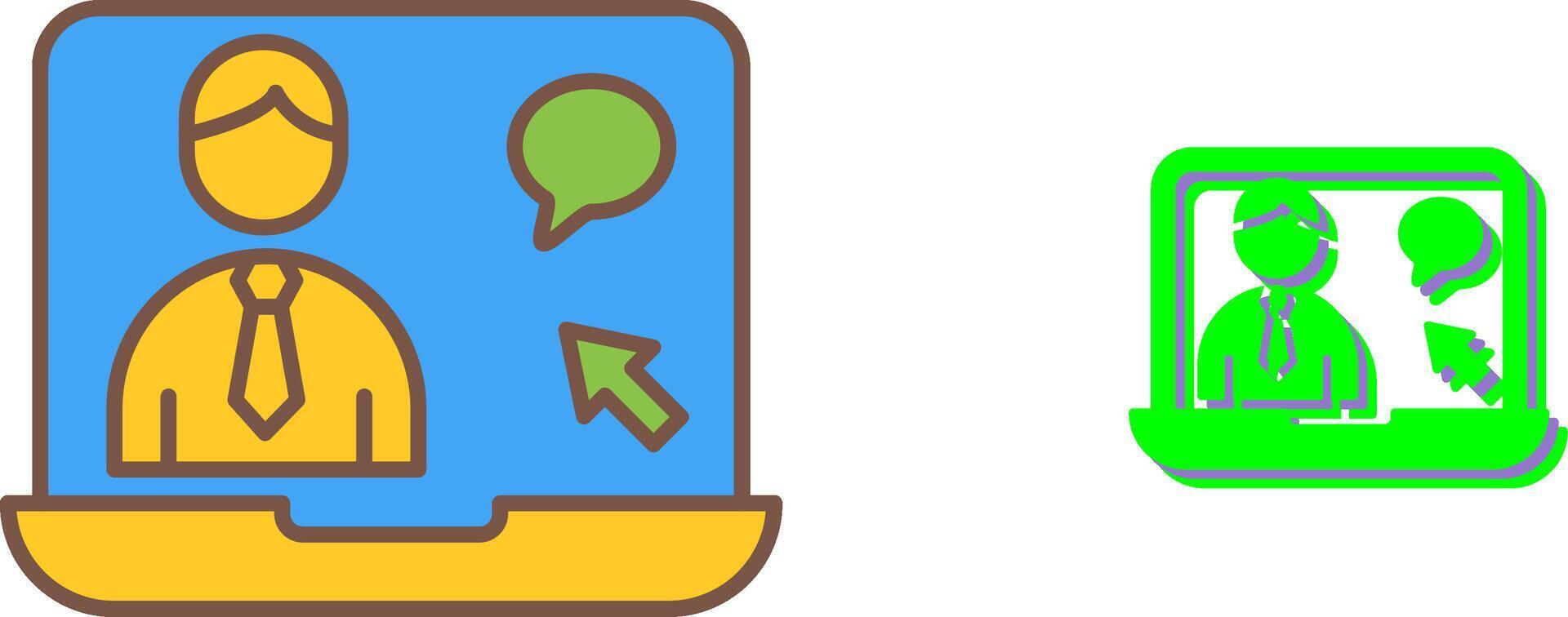Online Interview Icon Design vector