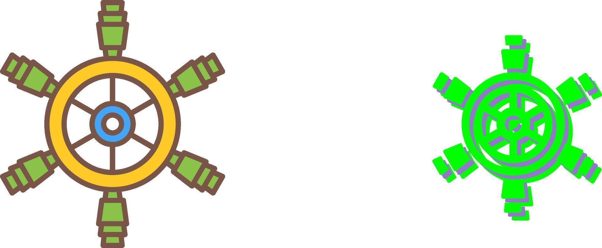 Ship Wheel Icon Design vector