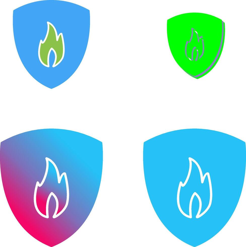 Unique Fire Shield Icon Design vector