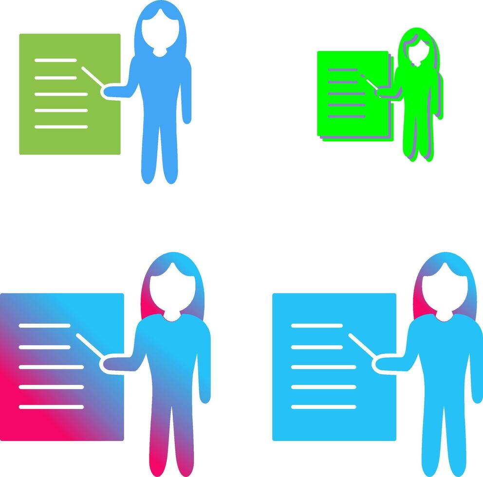 Unique Female Presenter Icon Design vector