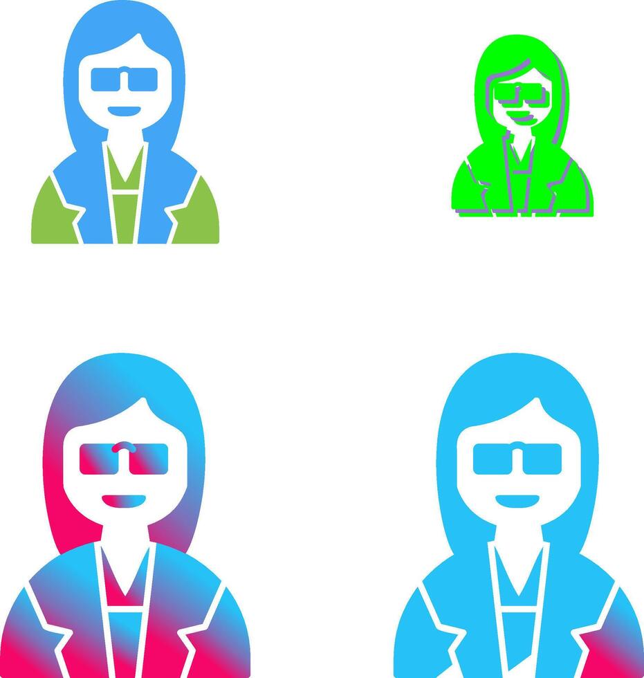 Unique Female Professor Icon Design vector