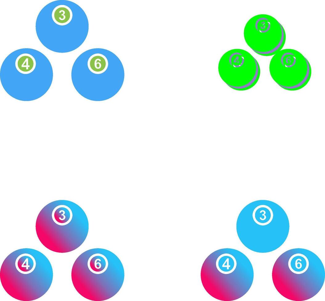 Unique Snooker Balls Icon Design vector