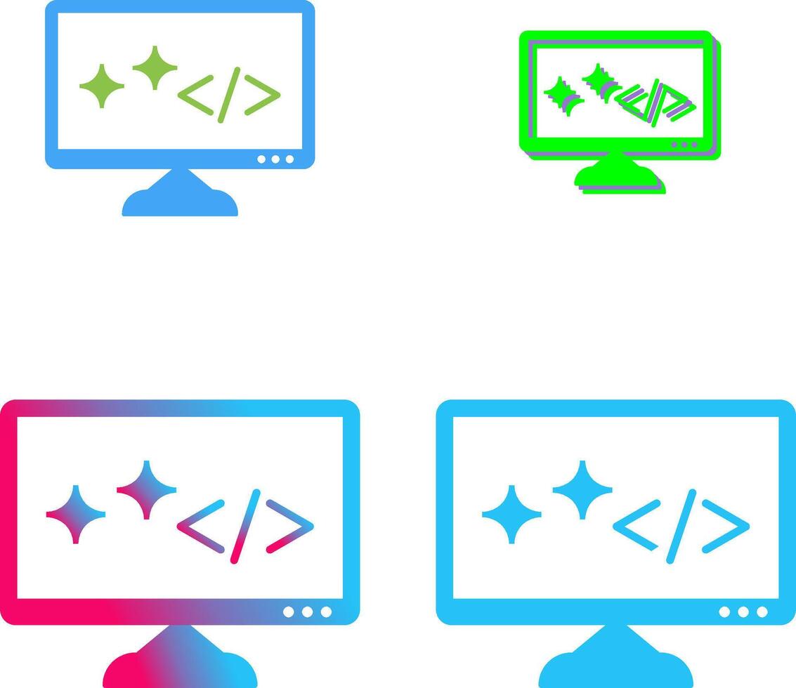 Unique Clean Code Icon Design vector