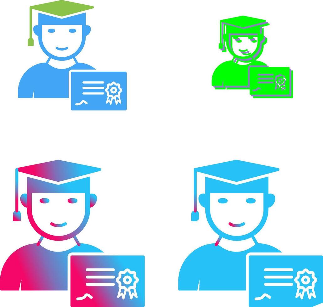 Unique Receiving Diploma Icon Design vector