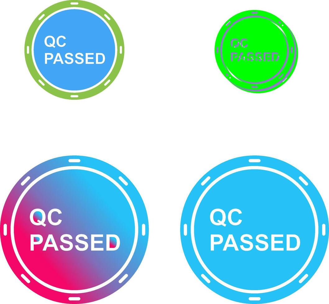 Unique QC Passed Icon Design vector