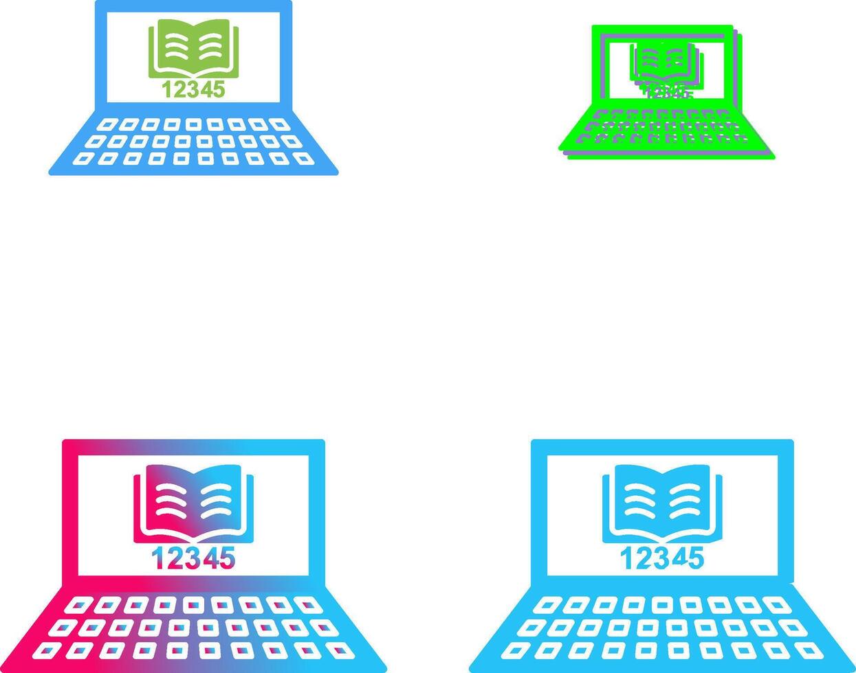 Unique Online Study Icon Design vector