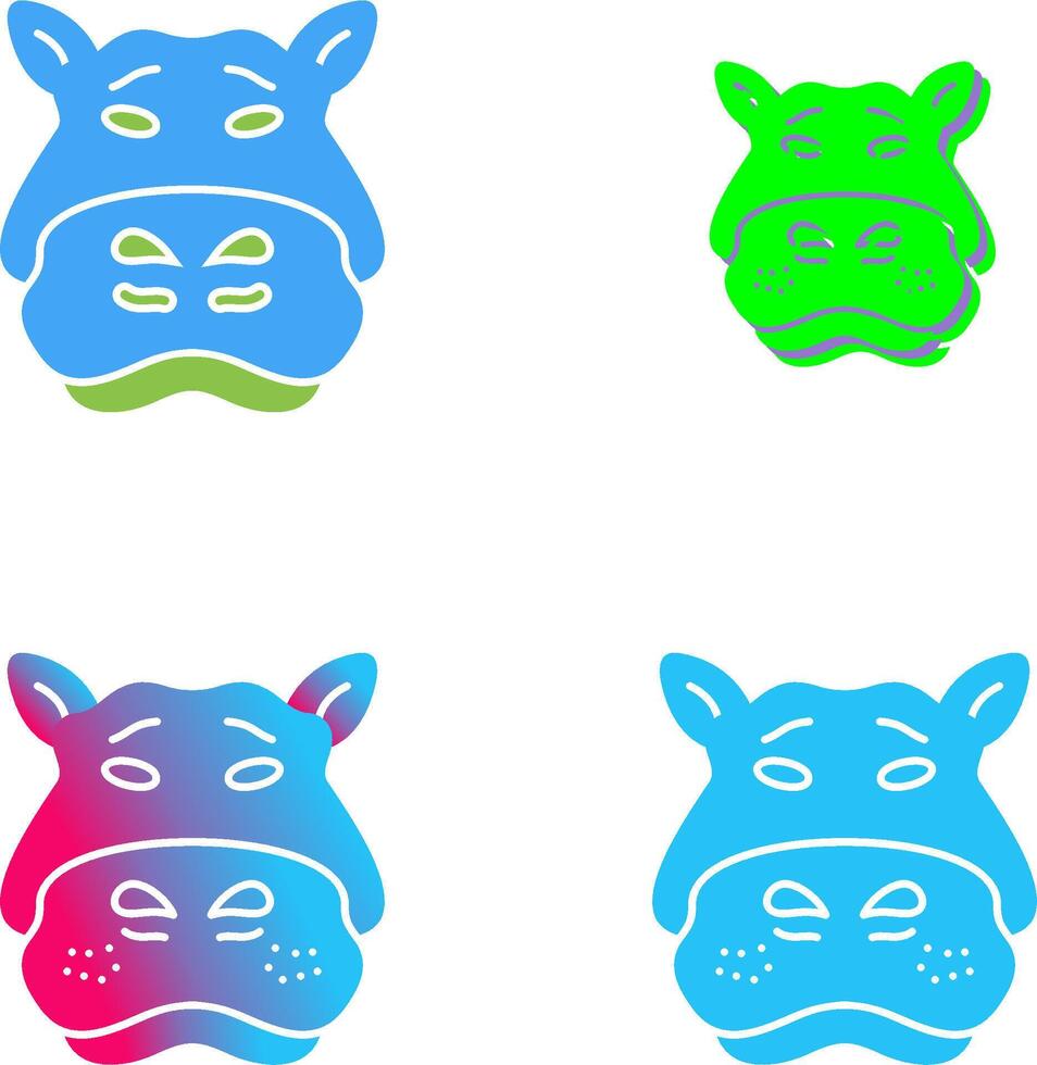 Hippo Icon Design vector