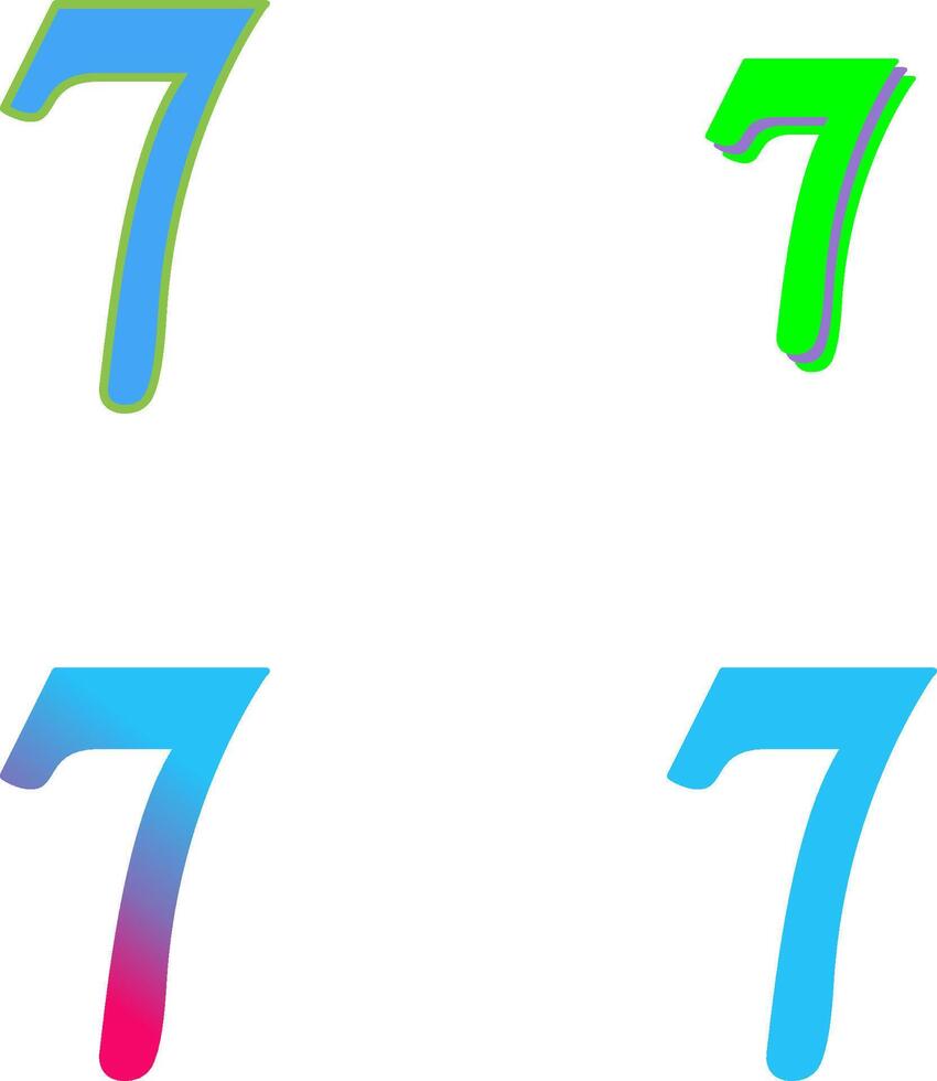 Number Seven Icon Design vector