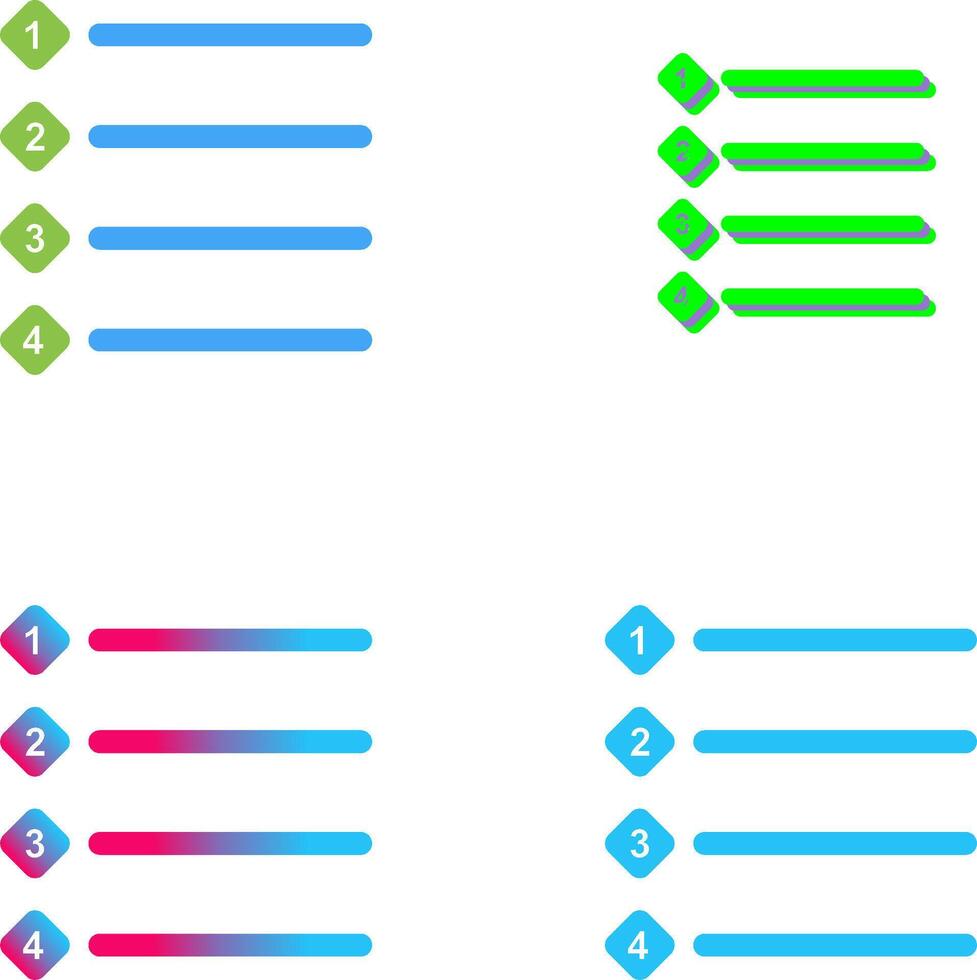 Unique Numbered list Icon Design vector
