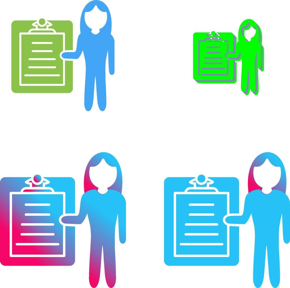 Unique Female Presenter Icon Design vector