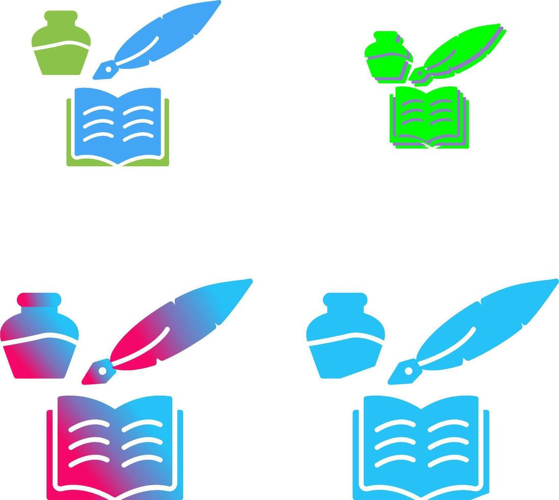 Unique Quill and Book Icon Design vector