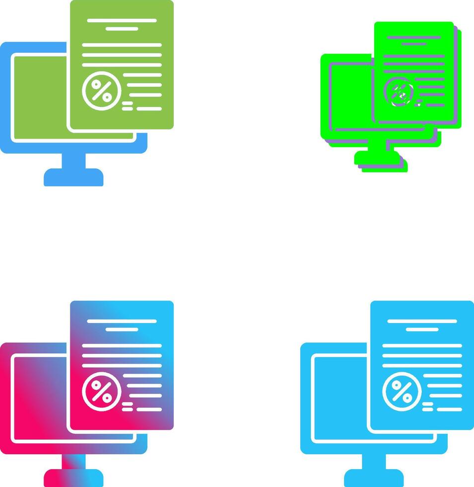 Online Tax Icon Design vector