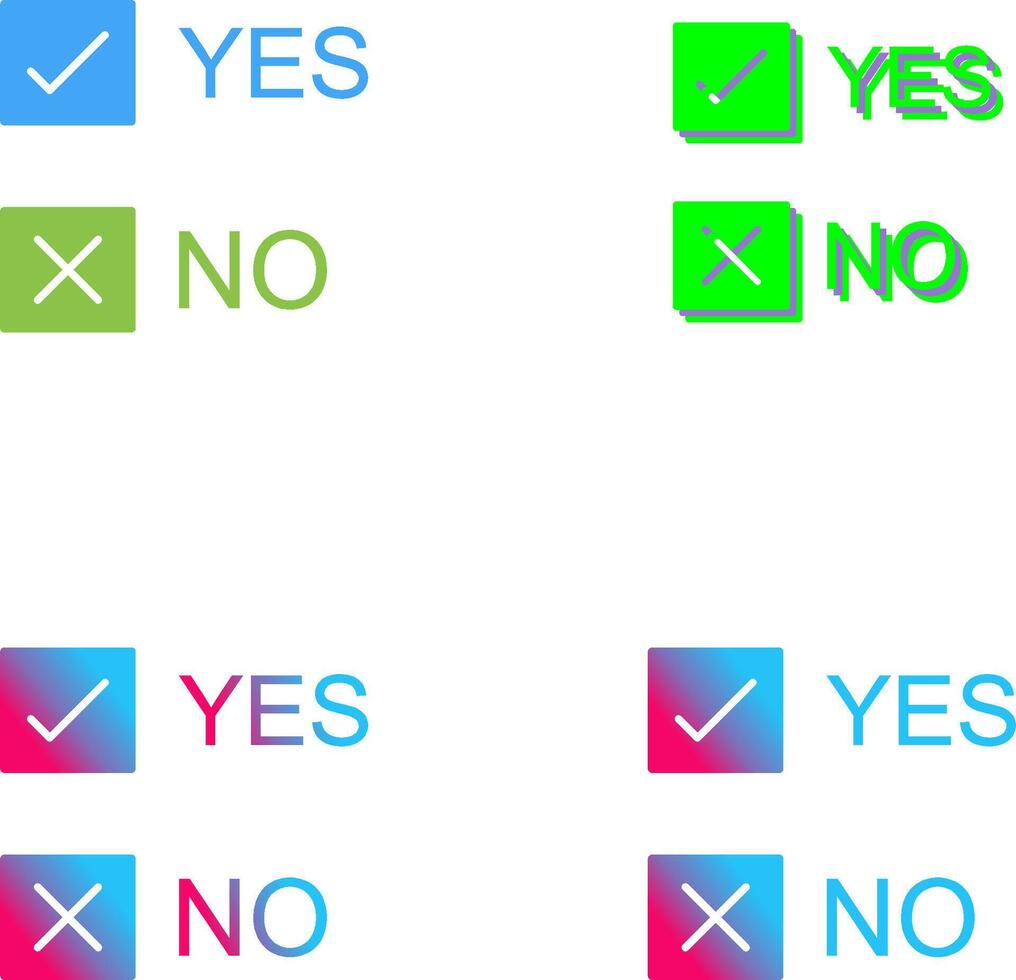 Yes No Option Icon Design vector