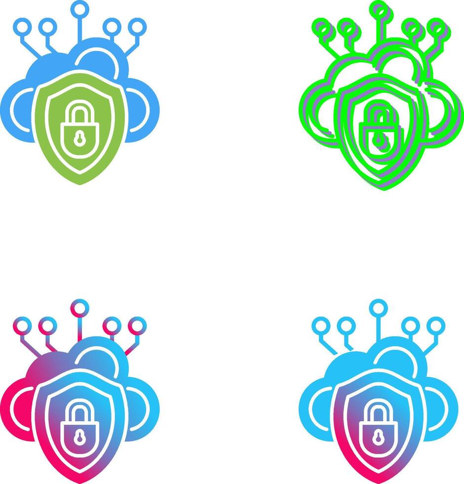 Cloud Security Icon Design vector