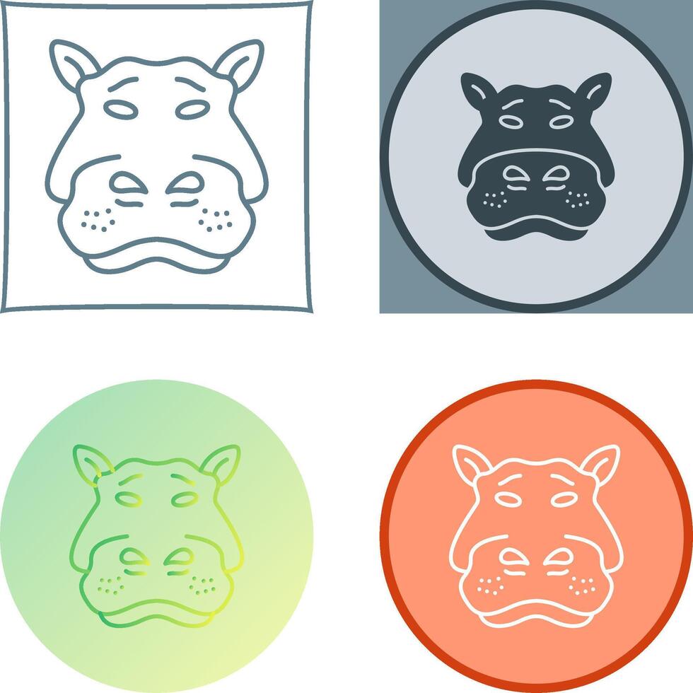 Hippo Icon Design vector