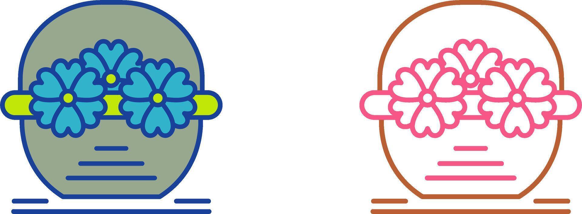 Flower Basket Icon Design vector