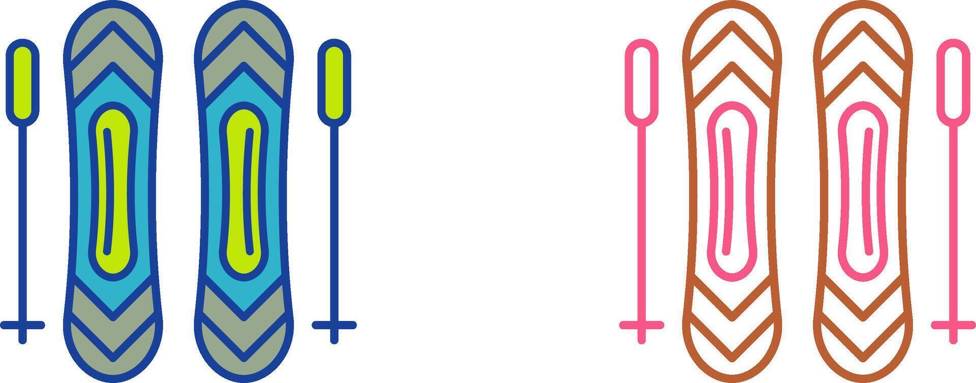 Ski Sticks Icon Design vector