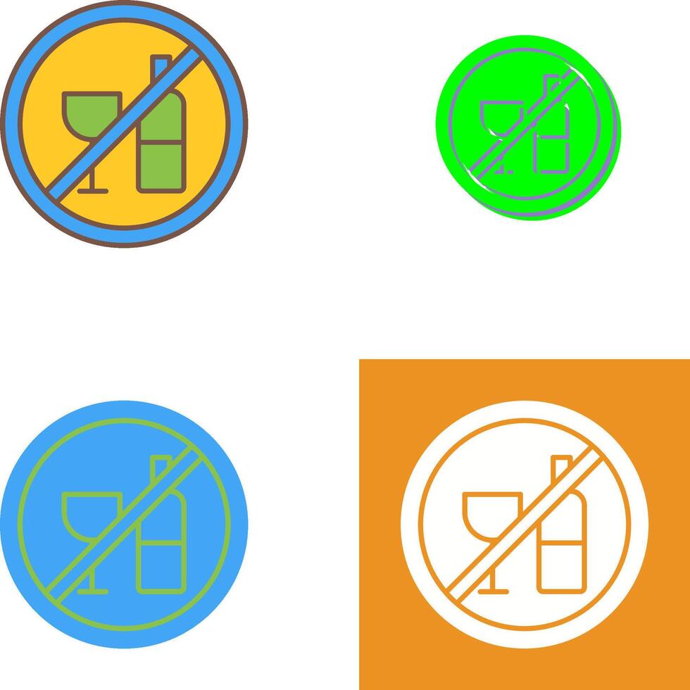 No Drinking Icon Design vector