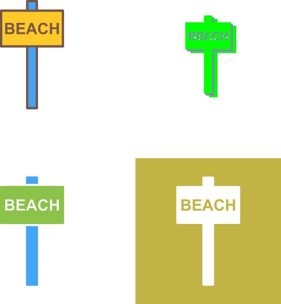 Beach Sign Icon Design vector