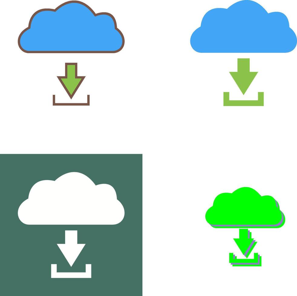 Unique Download from Cloud Icon Design vector