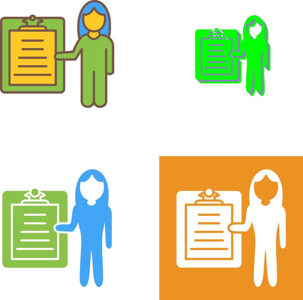 Unique Female Presenter Icon Design vector