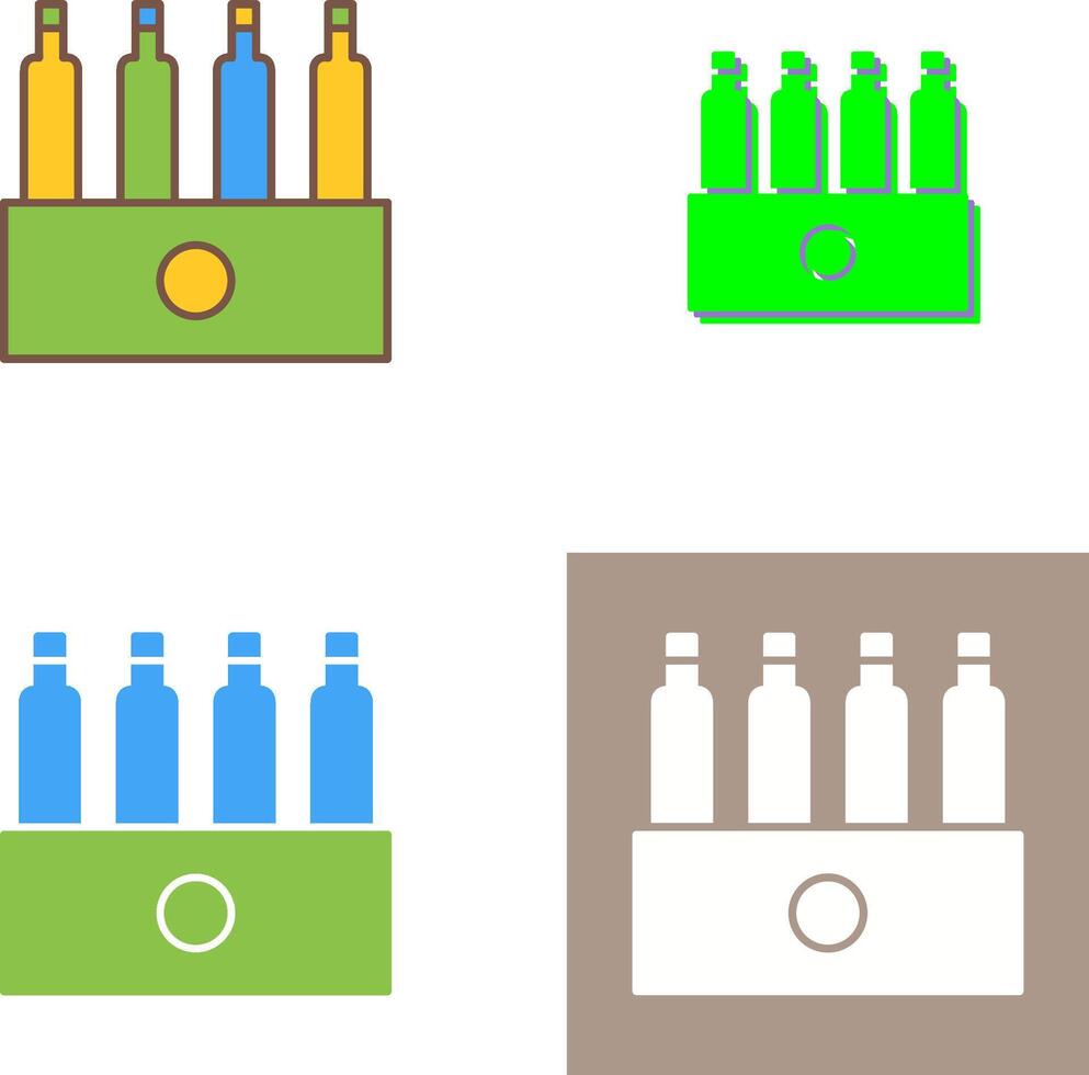 Unique Pack of Beers Icon Design vector