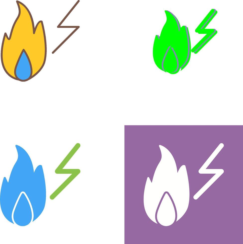 Unique Electricity Fire Icon Design vector