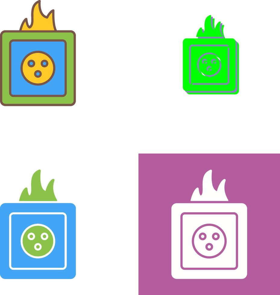 Unique Fire in Socket Icon Design vector