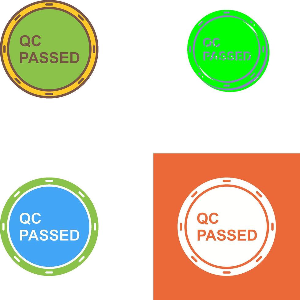Unique QC Passed Icon Design vector