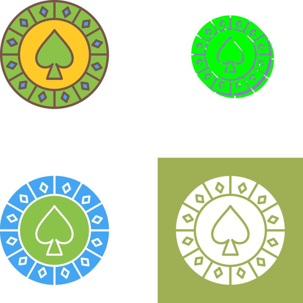 Spade Chip Icon Design vector