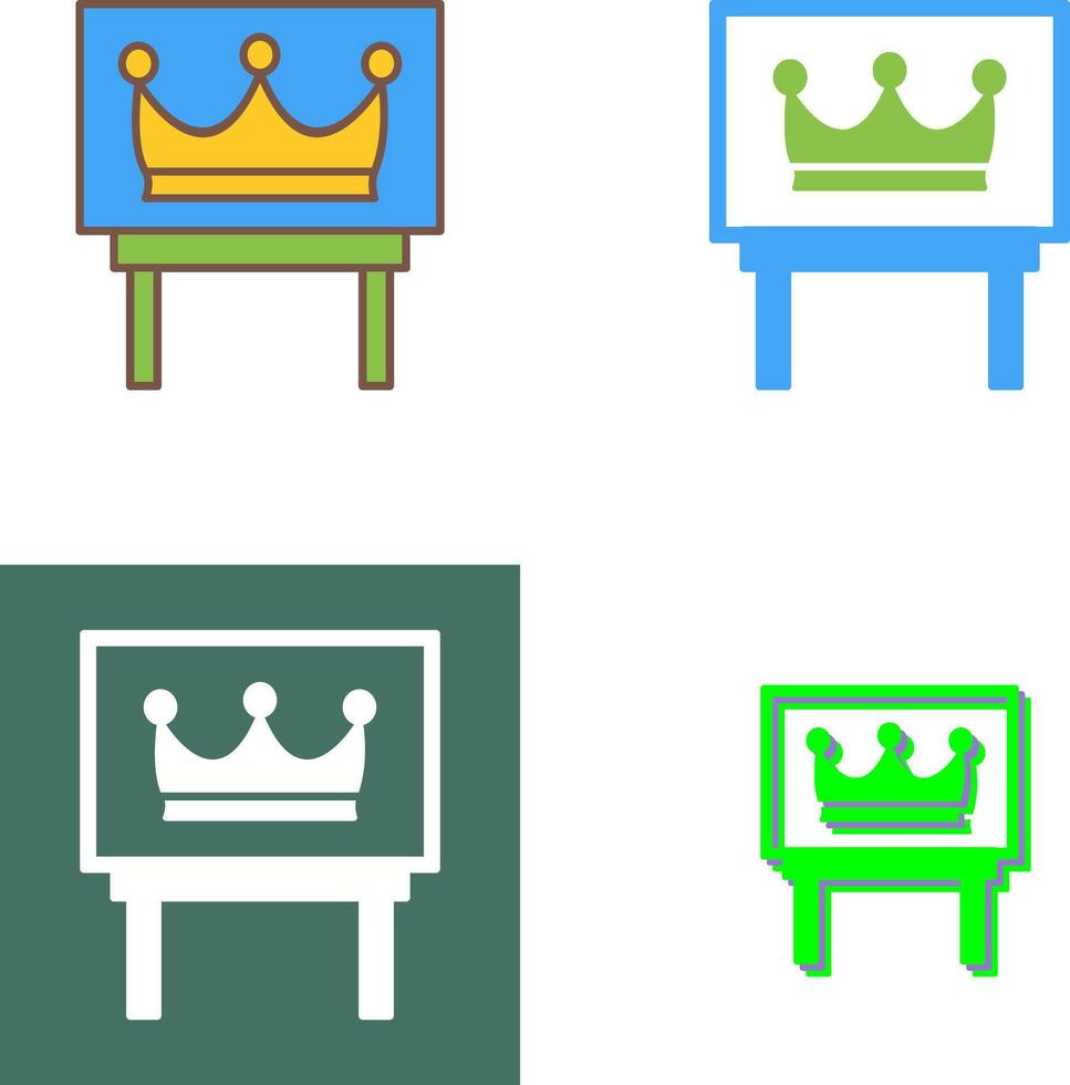 Crown Exhibit Icon Design vector