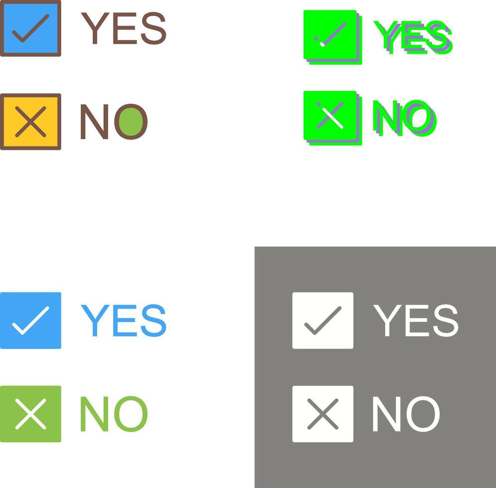 Yes No Option Icon Design vector