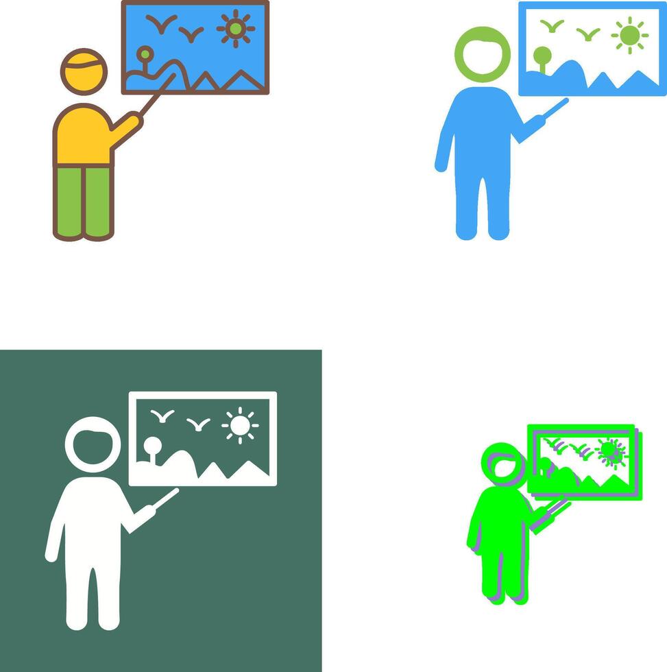 Art Museum Guide Icon Design vector