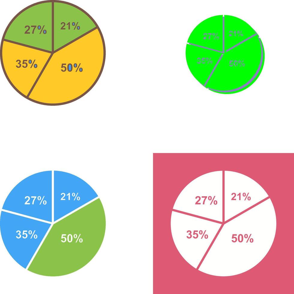 Pie Chart Icon Design vector