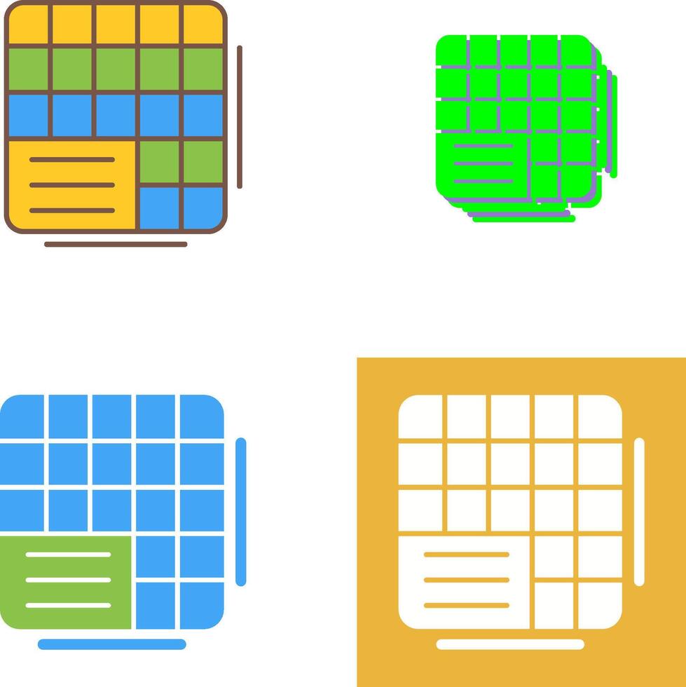 Table Data Icon Design vector