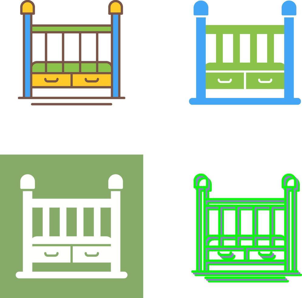 Baby Crib Icon Design vector
