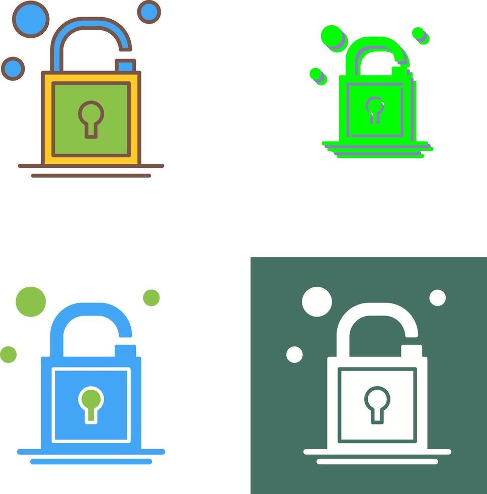 Open Lock Icon Design vector