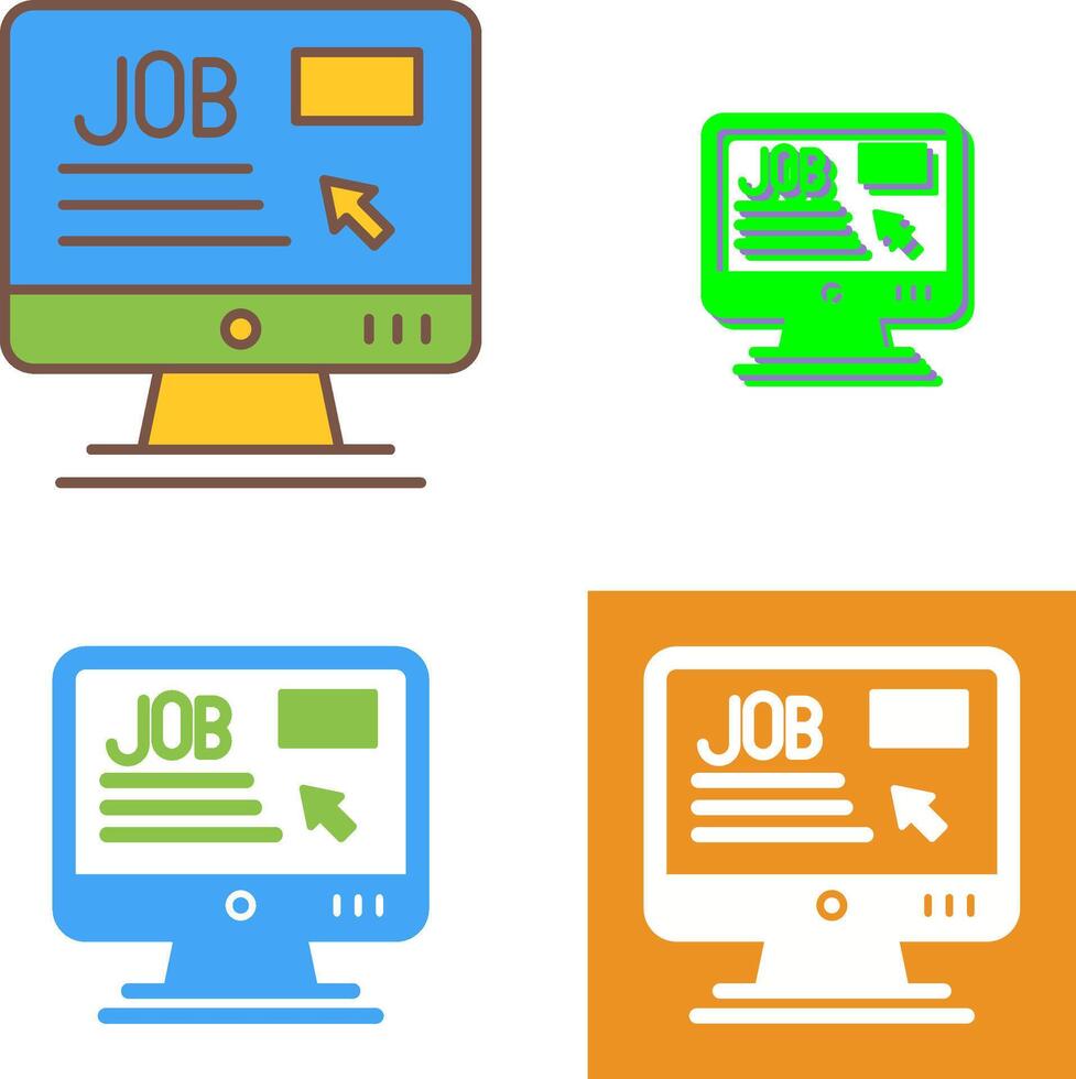 Online Job Icon Design vector