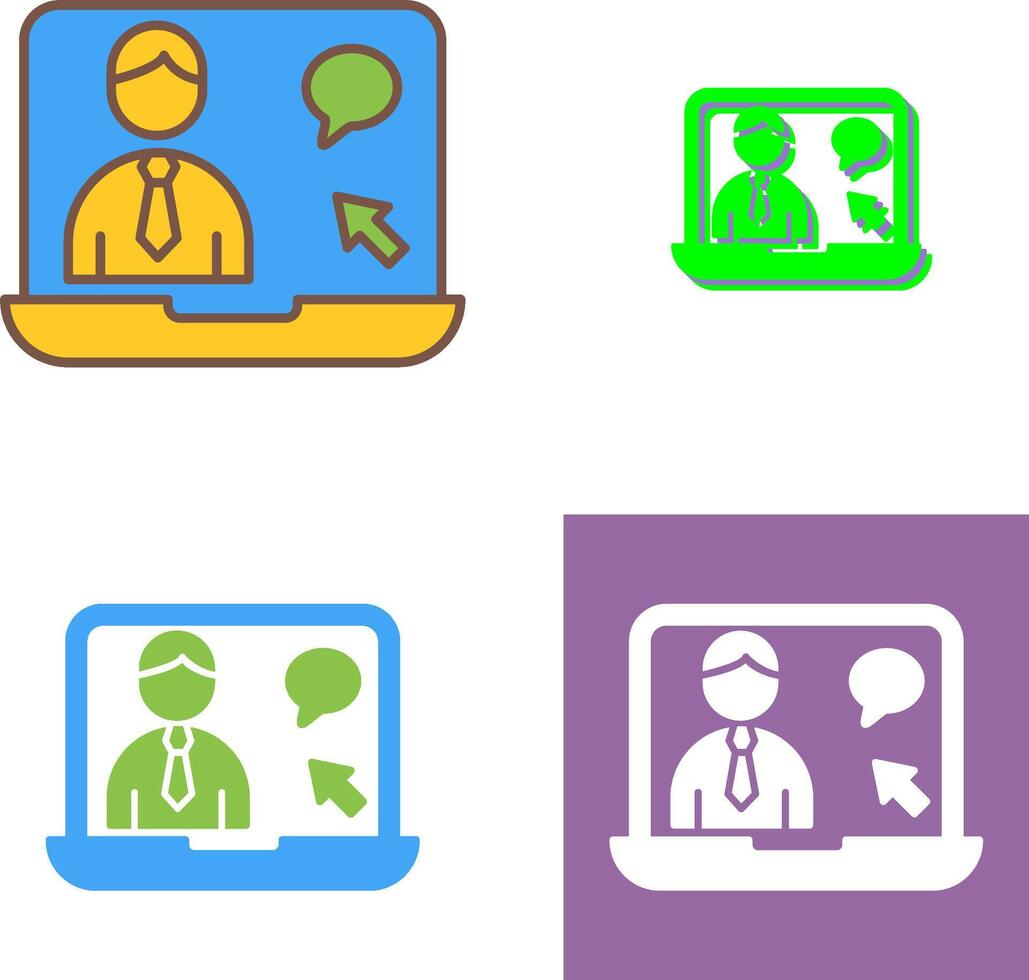 Online Interview Icon Design vector