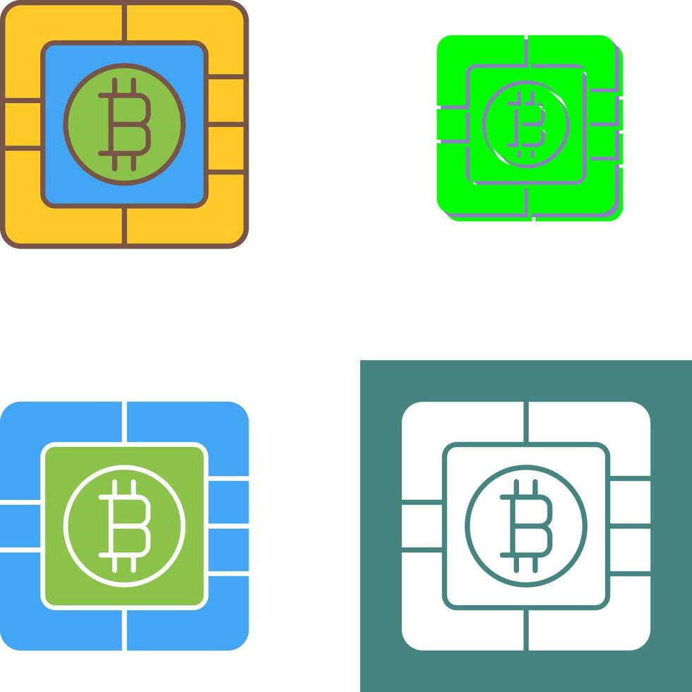 Bitcoin Chip Icon Design vector