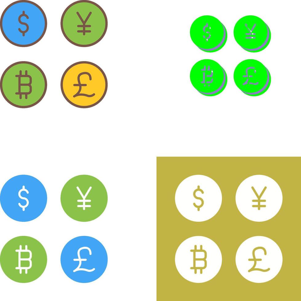 Currency Symbols Icon Design vector