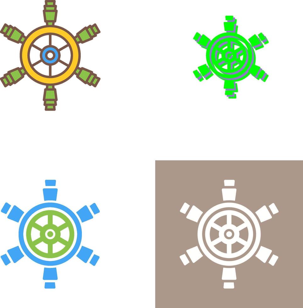 Ship Wheel Icon Design vector