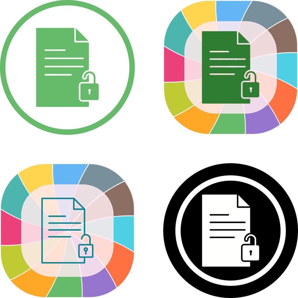 Unlock Documents Icon Design vector