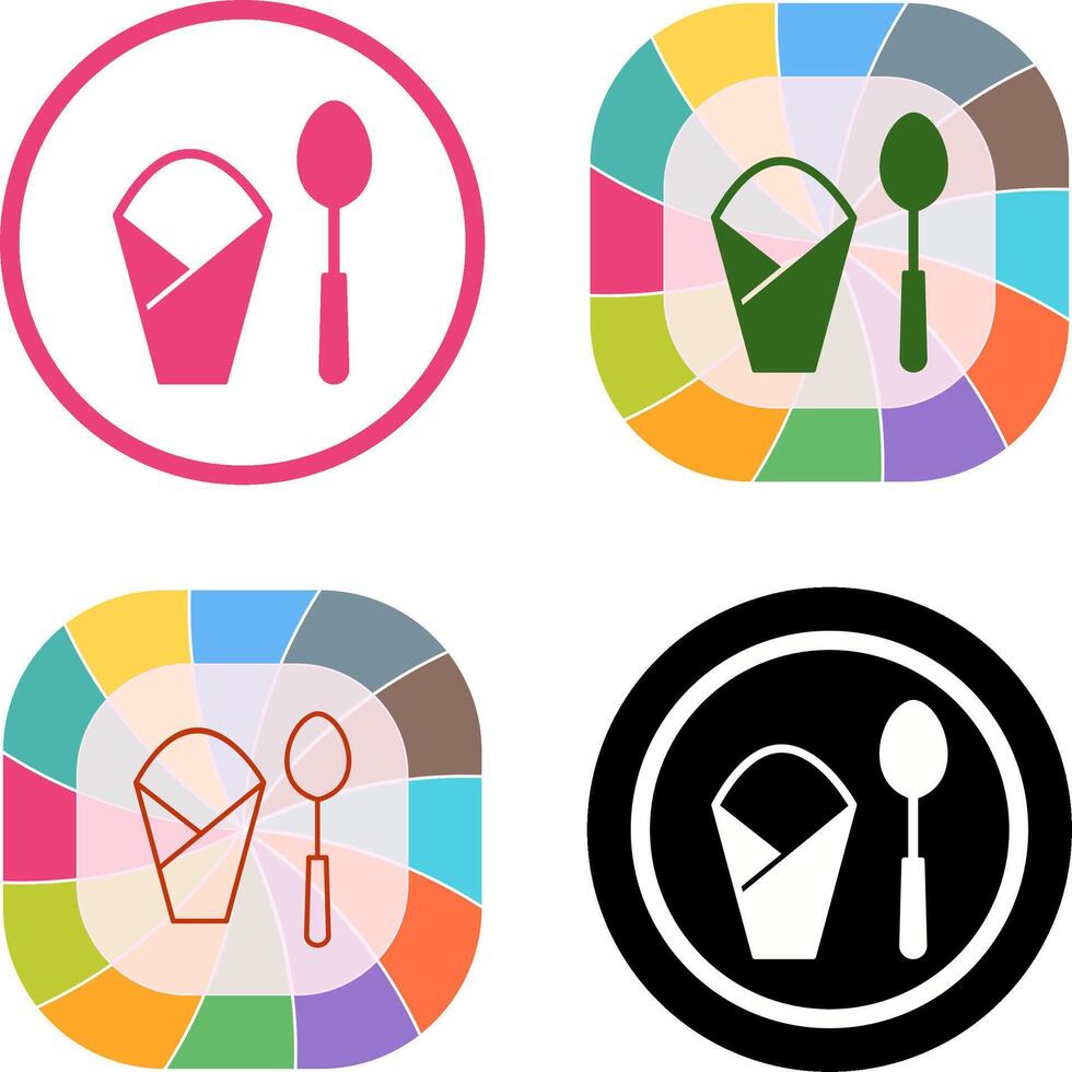 Spoon and Napkin Icon Design vector