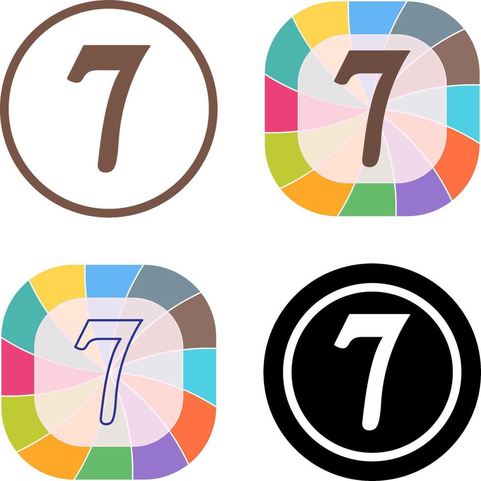 Number Seven Icon Design vector