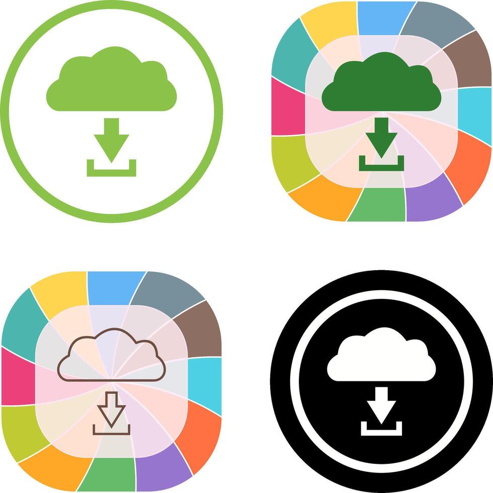 Unique Download from Cloud Icon Design vector