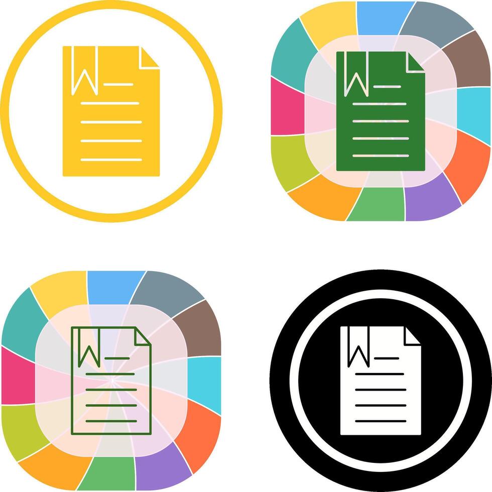 Unique Bookmarked Document Icon Design vector