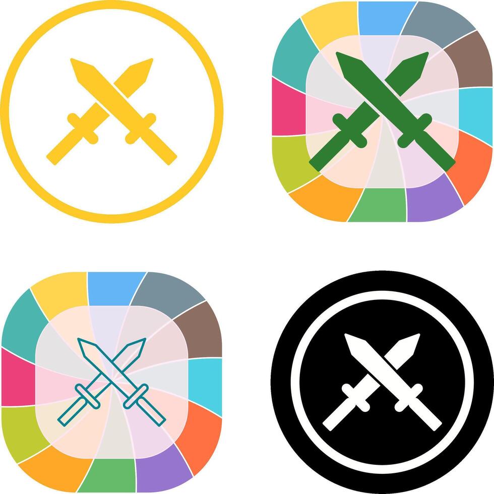 Unique Two Swords Icon Design vector